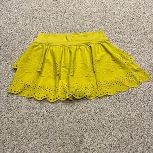 Aerie Offline Yellow Athletic Skirt Yellow Sz XL Eyelet Detail Built in Shorts